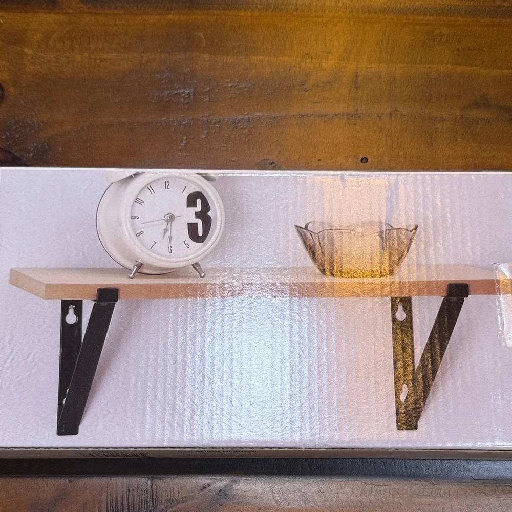 Bundle Wall Shelf with Black Brackets